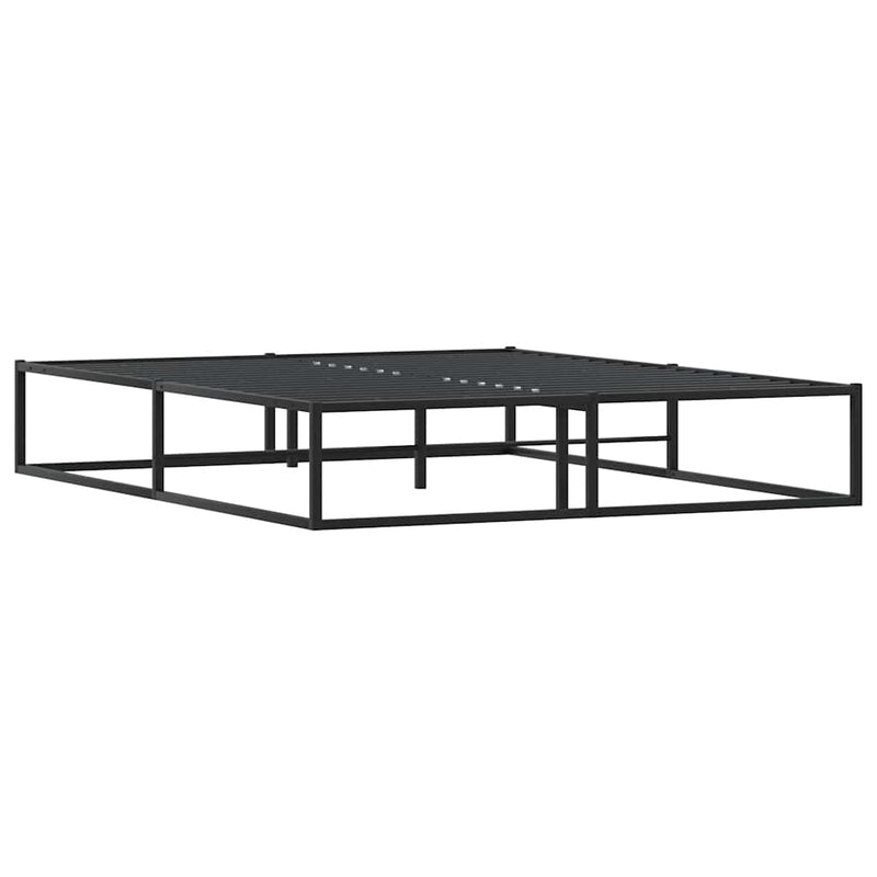 vidaXL Bed Frame without Mattress Black 153x203 cm Queen Metal