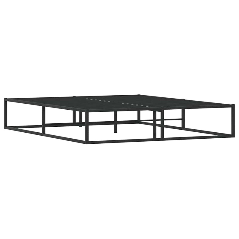vidaXL Bed Frame without Mattress Black 153x203 cm Queen Metal