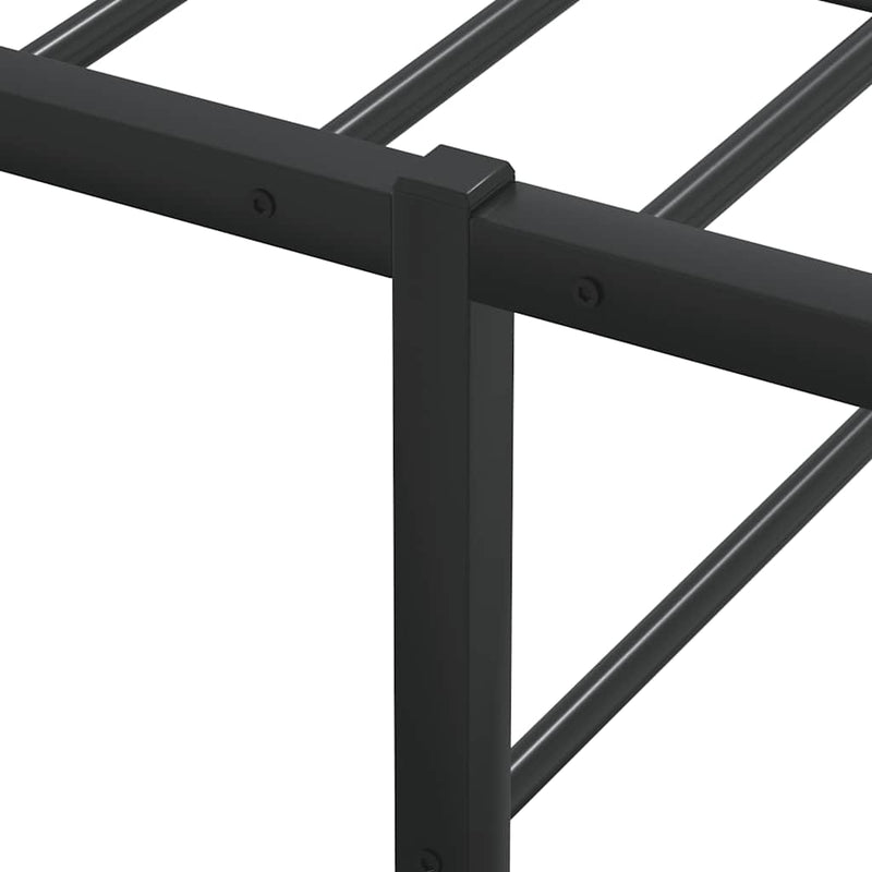 vidaXL Bed Frame without Mattress Black 153x203 cm Queen Metal