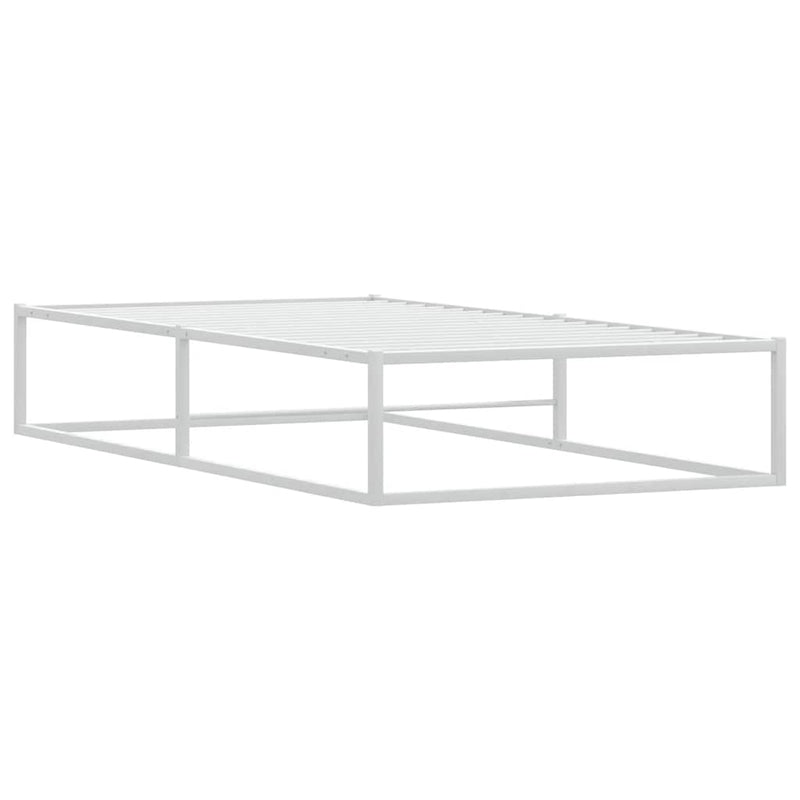 vidaXL Bed Frame without Mattress White 92x187 cm Single Metal