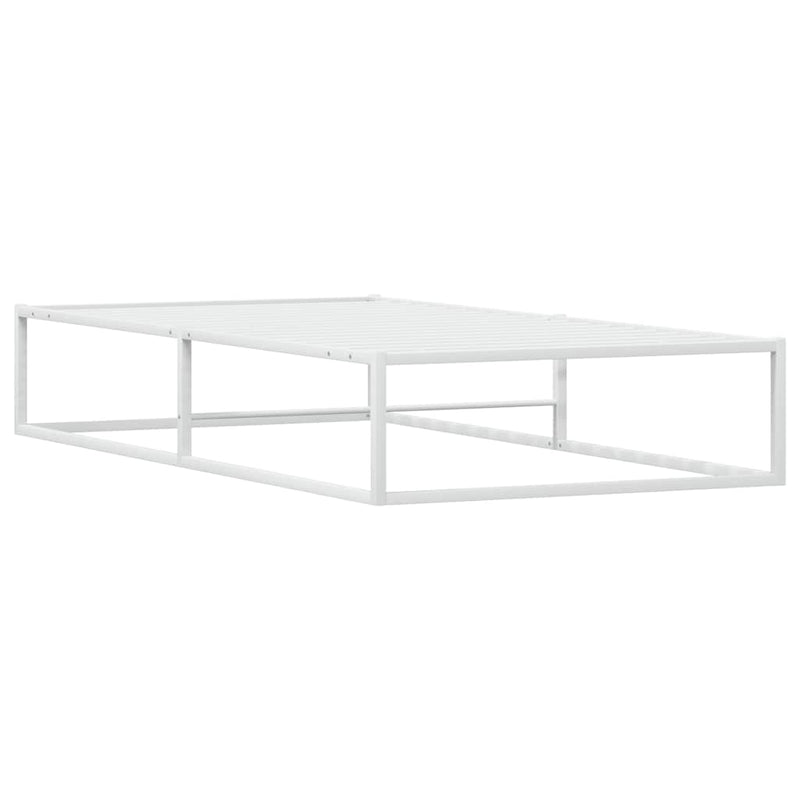 vidaXL Bed Frame without Mattress White 92x187 cm Single Metal