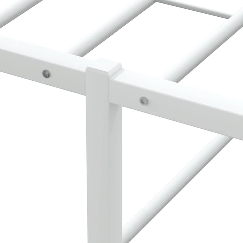 vidaXL Bed Frame without Mattress White 92x187 cm Single Metal