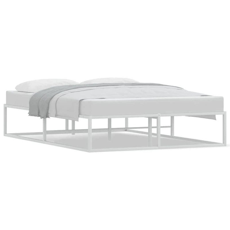 vidaXL Bed Frame without Mattress White 137x187 cm Double Metal
