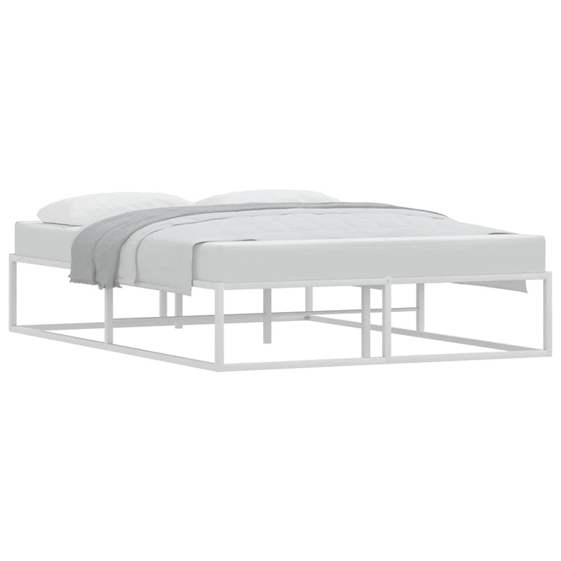 vidaXL Bed Frame without Mattress White 137x187 cm Double Metal