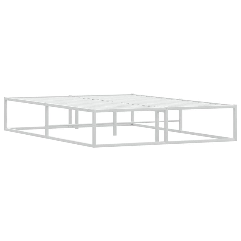 vidaXL Bed Frame without Mattress White 137x187 cm Double Metal