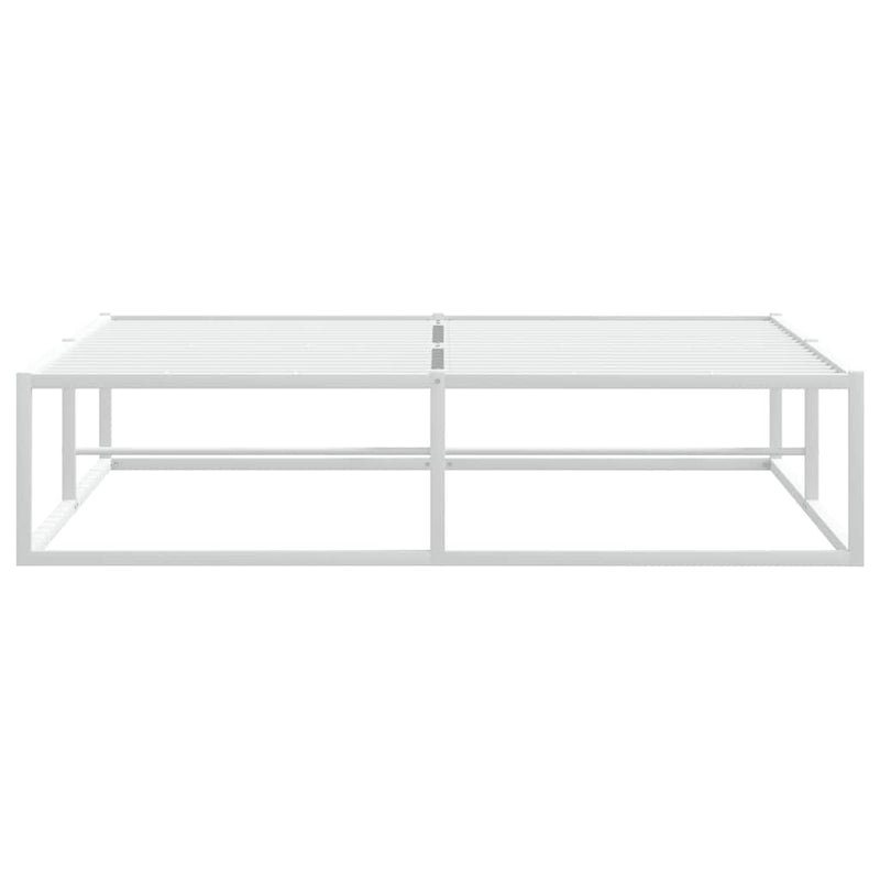 vidaXL Bed Frame without Mattress White 137x187 cm Double Metal