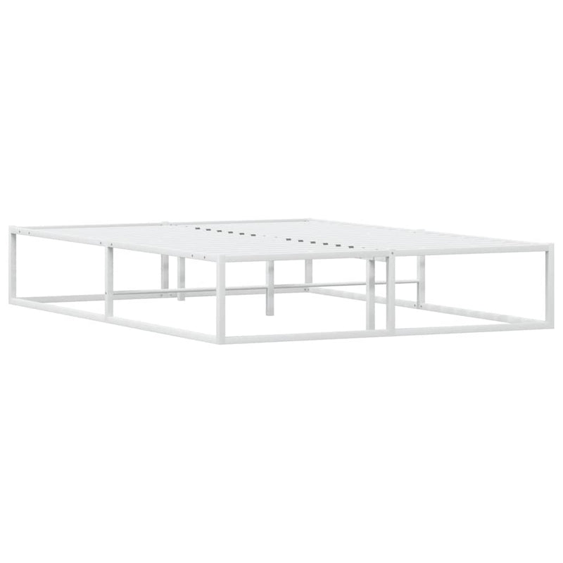 vidaXL Bed Frame without Mattress White 137x187 cm Double Metal