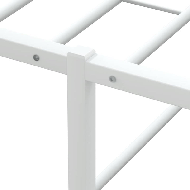 vidaXL Bed Frame without Mattress White 137x187 cm Double Metal