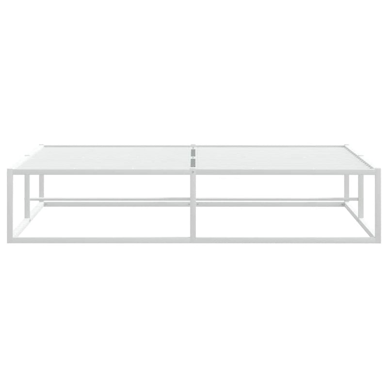 vidaXL Bed Frame without Mattress White 153x203 cm Queen Metal