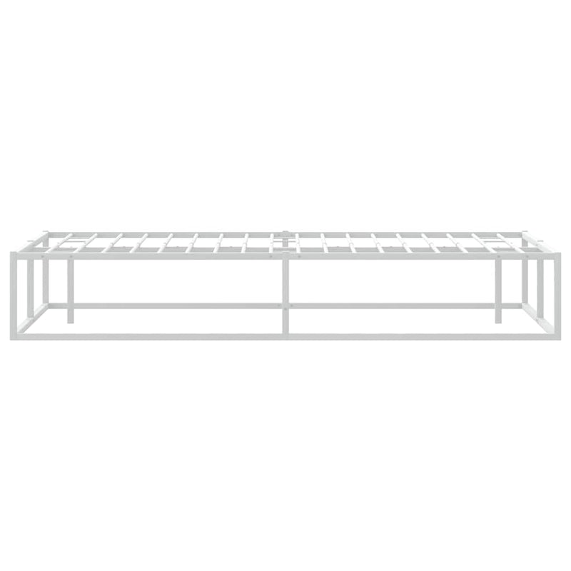 vidaXL Bed Frame without Mattress White 153x203 cm Queen Metal