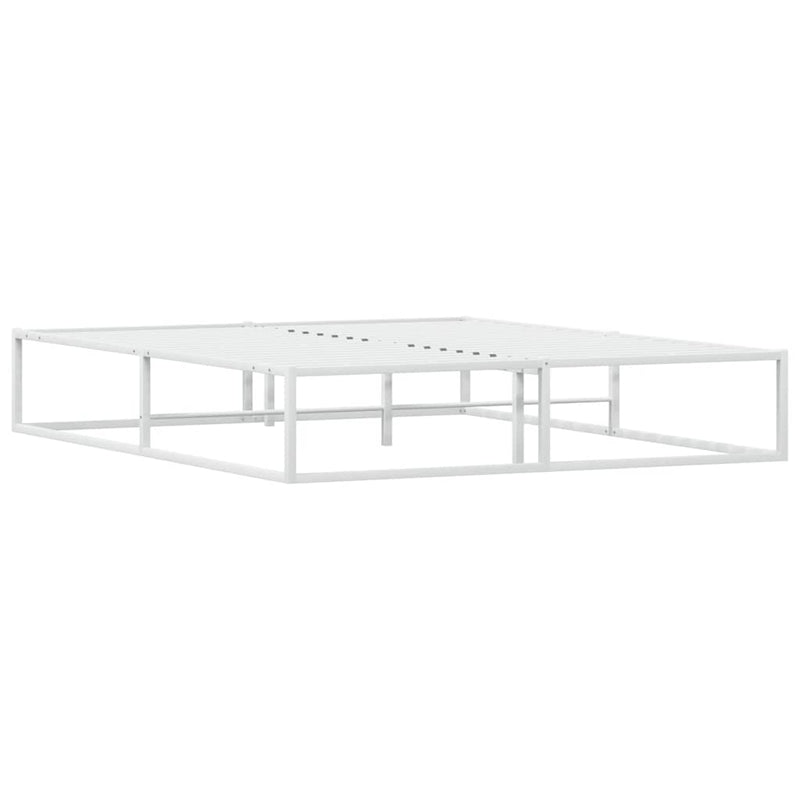 vidaXL Bed Frame without Mattress White 153x203 cm Queen Metal