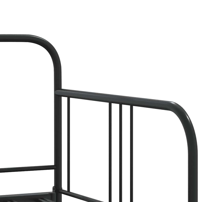 vidaXL Daybed with Trundle without Mattress Black 92x187 cm Single Metal