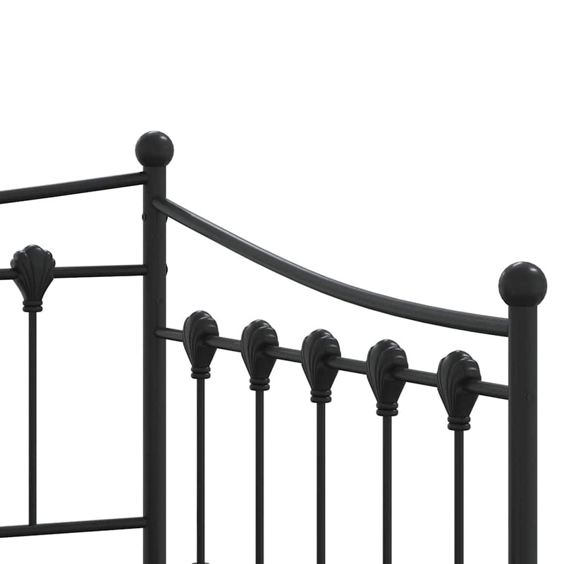 vidaXL Daybed with Trundle without Mattress Black 92x187 cm Single Metal