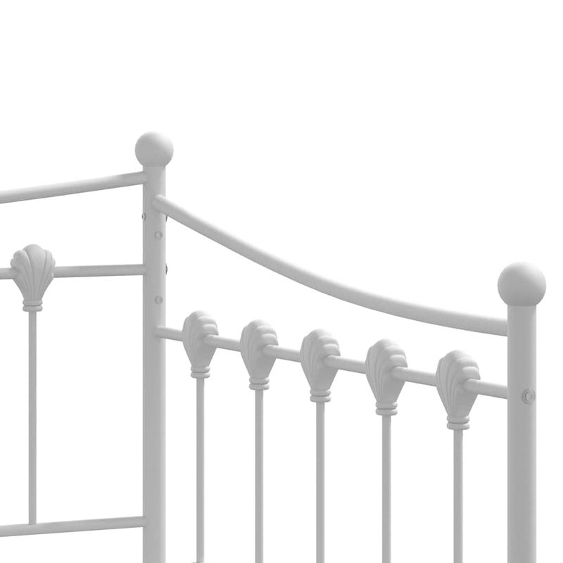vidaXL Daybed with Trundle without Mattress White 92x187 cm Single Metal
