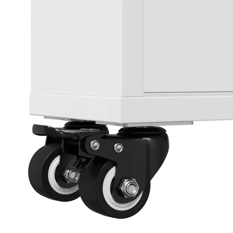 Narrow Storage Trolley White 48x13x68 cm Engineered Wood
