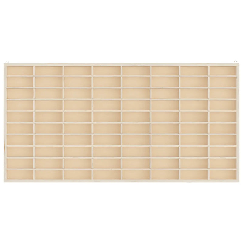 Wooden Collector's Display Case with 80 Compartments 80x4.5x40.5cm