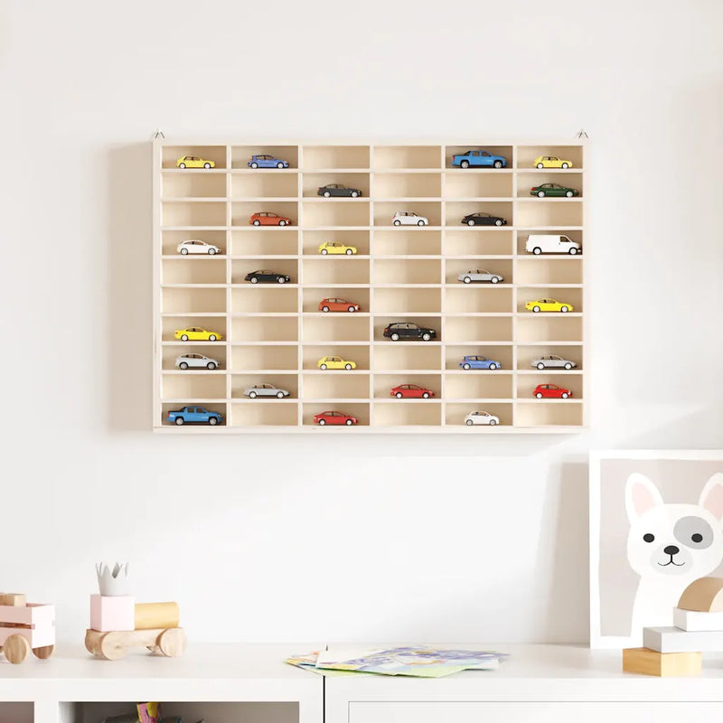Wooden Collector's Display Case with 60 Compartments 60x4.5x40.5cm