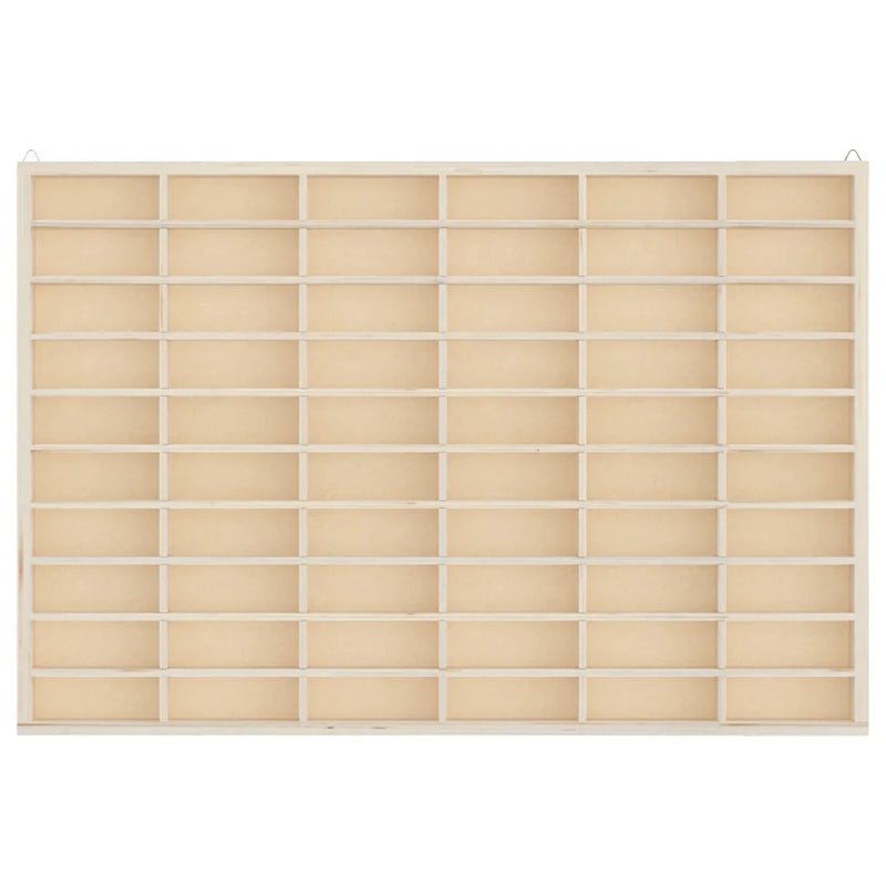 Wooden Collector's Display Case with 60 Compartments 60x4.5x40.5cm