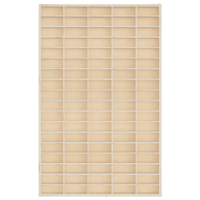 Wooden Collector's Display Case with 90 Compartments 50.5x4.5x79cm