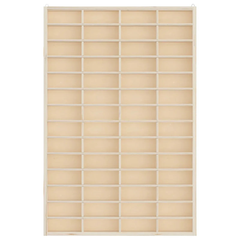 Wooden Collector's Display Case with 56 Compartments 40x4.5x60cm
