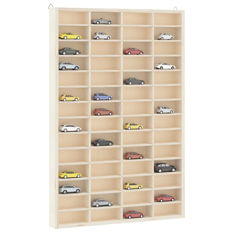 Wooden Collector's Display Case with 56 Compartments 40x4.5x60cm