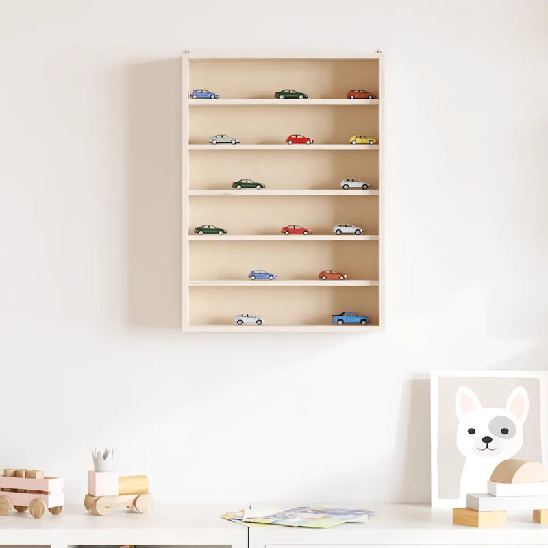 Wooden Collector's Display Case with 6 Shelves 40x8,5x55cm