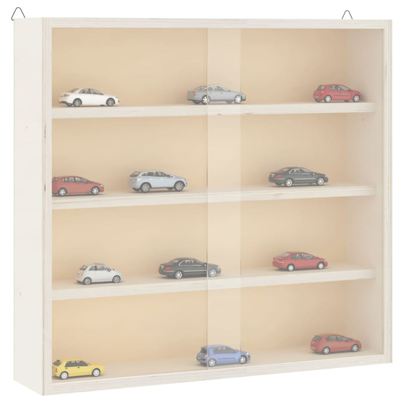 vidaXL Wooden Collector's Display Case with Doors 40x8,5x37cm