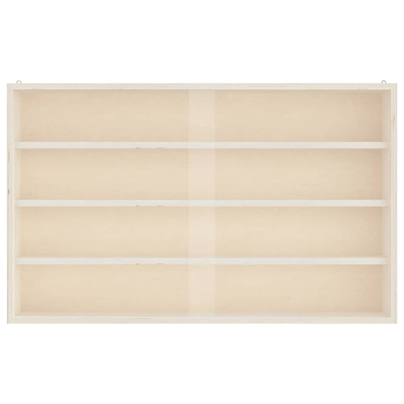 vidaXL Wooden Collector's Display Case with Doors 60x8.5x37cm