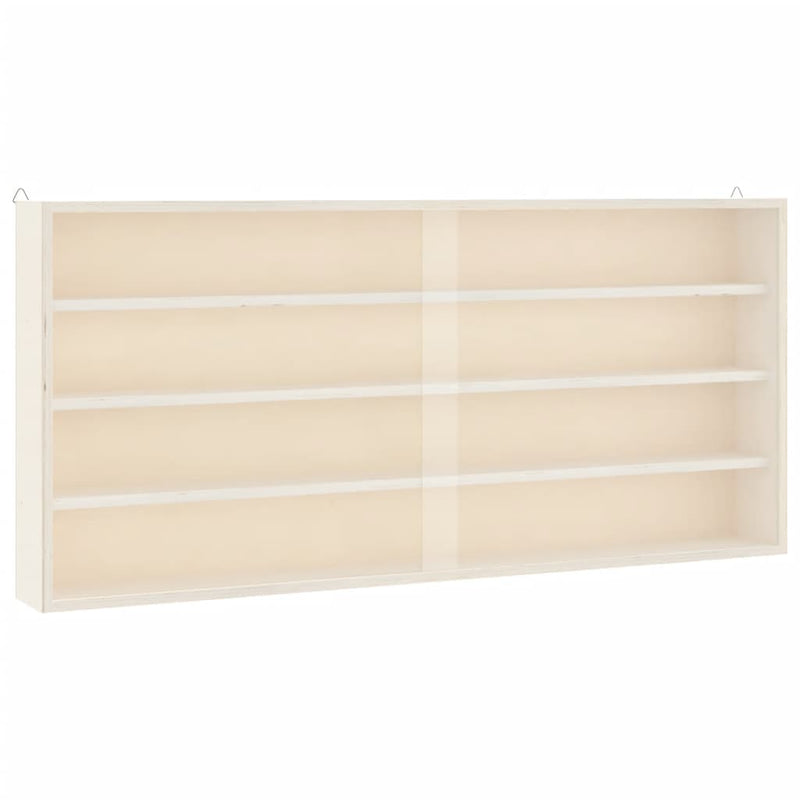 vidaXL Wooden Collector's Display Case with Doors 80x8.5x37cm