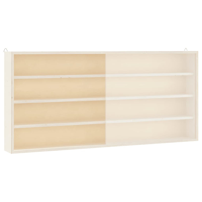 vidaXL Wooden Collector's Display Case with Doors 80x8.5x37cm