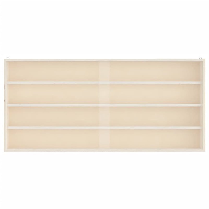 vidaXL Wooden Collector's Display Case with Doors 80x8.5x37cm