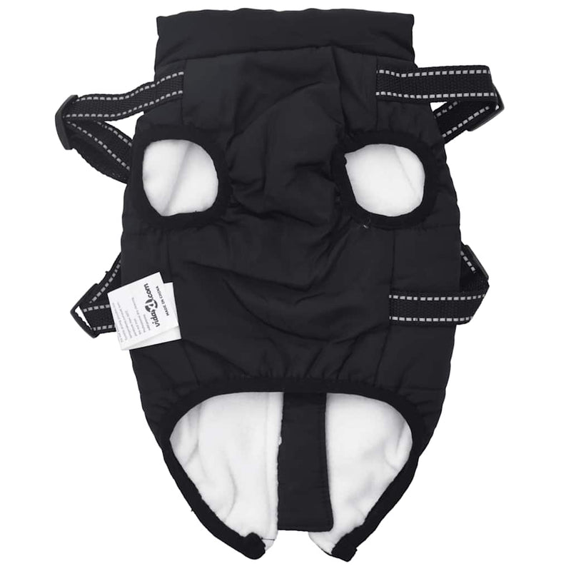 vidaXL Dog Coat with Harness Waterproof Reflective Black L