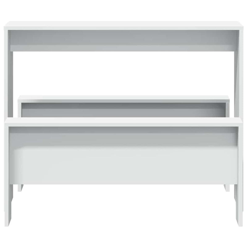 vidaXL 3 Piece Dining Table and Bench Set White Engineered Wood