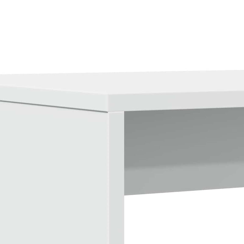 vidaXL 3 Piece Dining Table and Bench Set White Engineered Wood