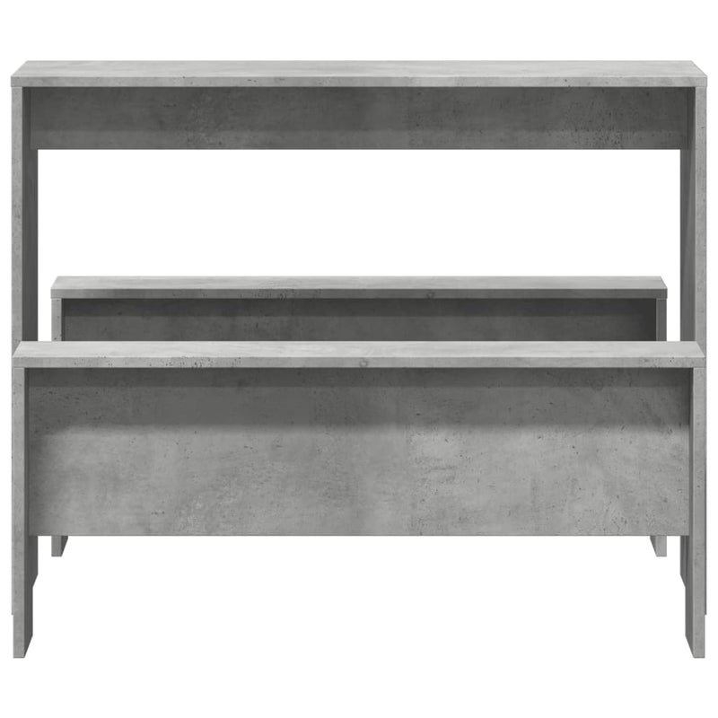vidaXL 3 Piece Dining Table and Bench Set Concrete Grey Engineered Wood