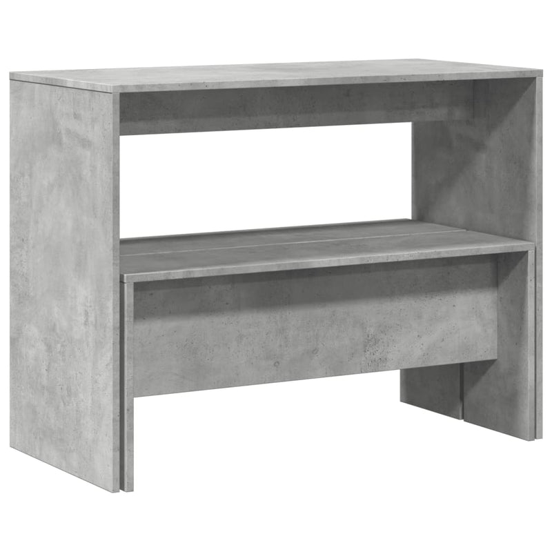 vidaXL 3 Piece Dining Table and Bench Set Concrete Grey Engineered Wood