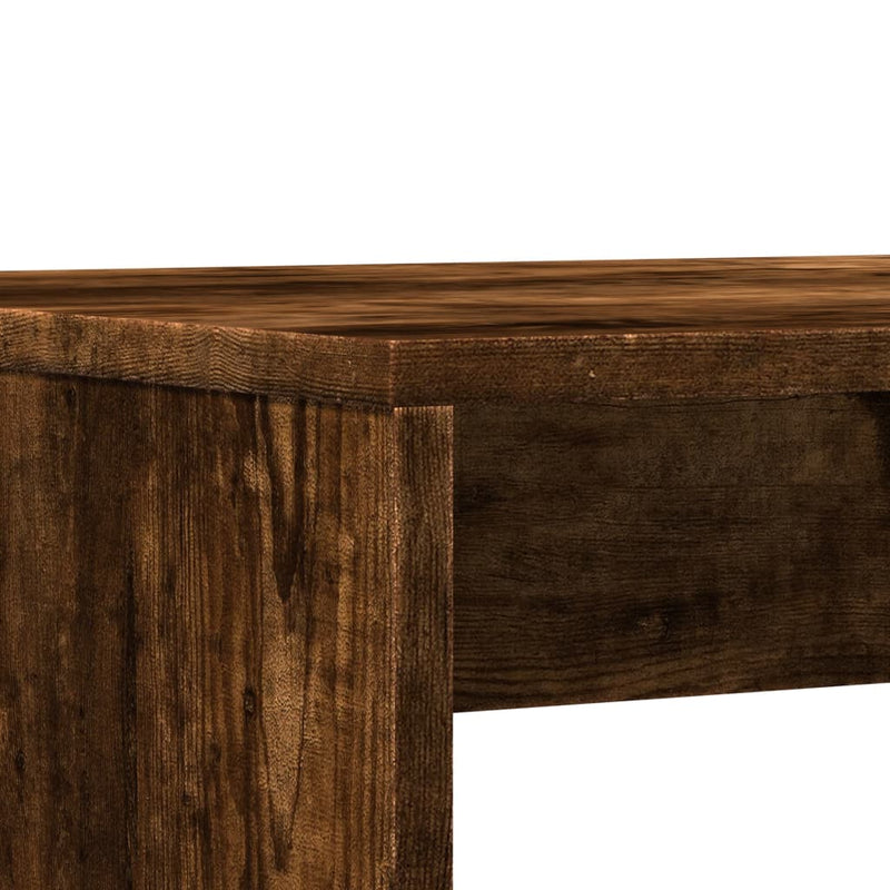 vidaXL 3 Piece Dining Table and Bench Set Smoked Oak Engineered Wood