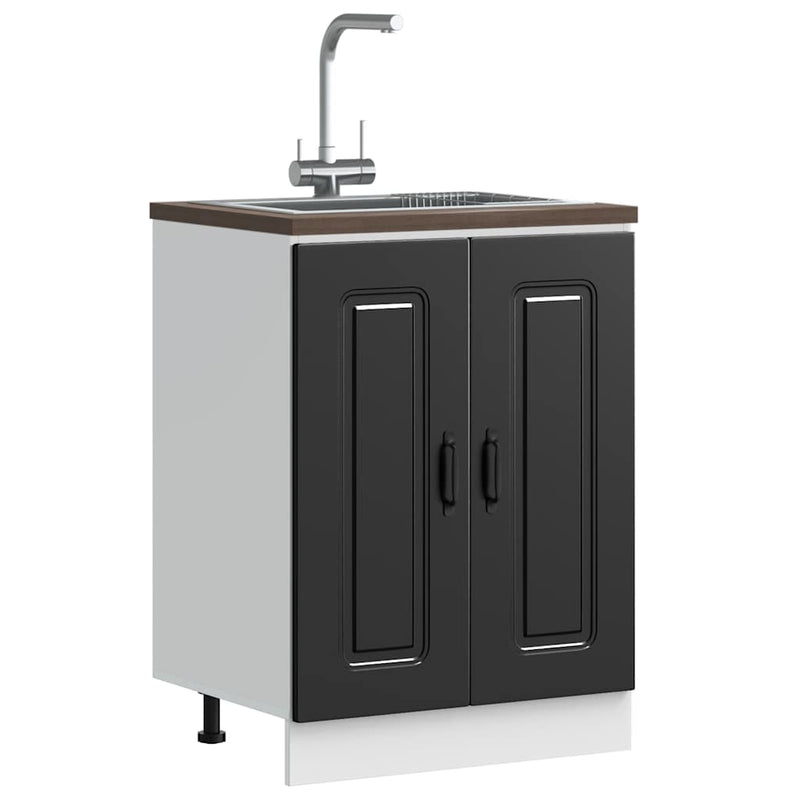 vidaXL Sink Base Cabinet "Kalmar" Black 60x46x81,5 cm Engineered Wood