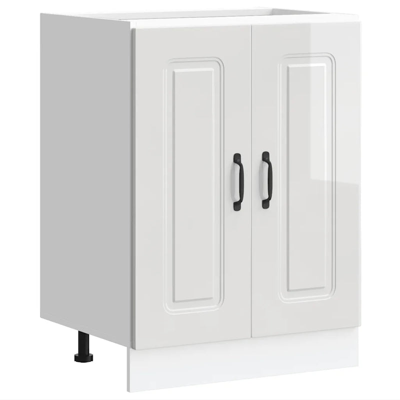 Sink Base Cabinet "Kalmar" High Gloss White 60x46x81.5 cm
