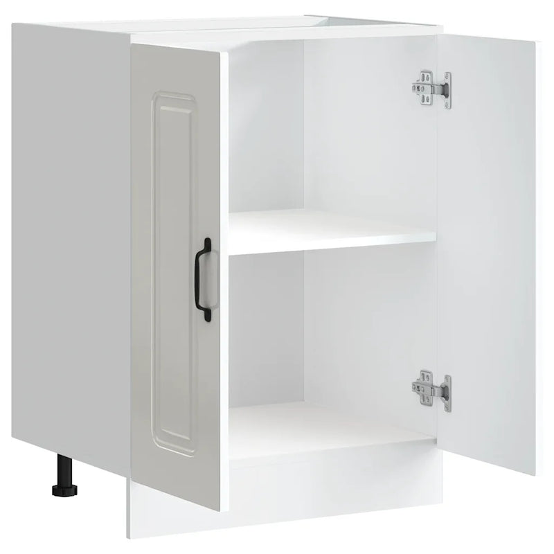 Sink Base Cabinet "Kalmar" High Gloss White 60x46x81.5 cm