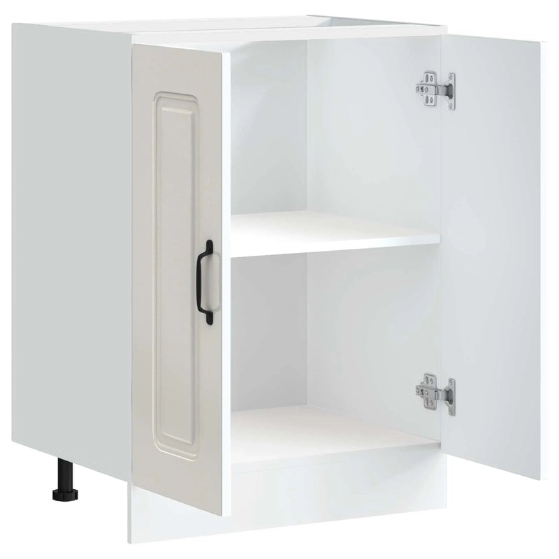 Sink Base Cabinet "Kalmar" High Gloss White 60x46x81.5 cm