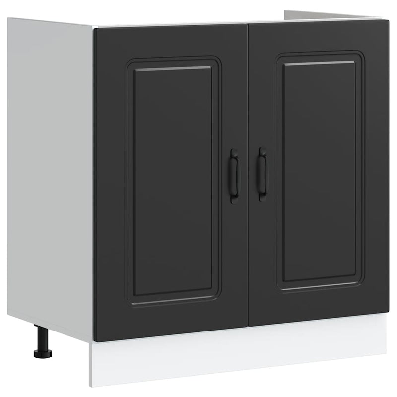 vidaXL Sink Base Cabinet "Kalmar" Black 80x46x81,5 cm Engineered Wood