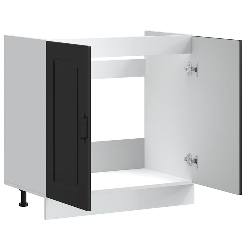 vidaXL Sink Base Cabinet "Kalmar" Black 80x46x81,5 cm Engineered Wood