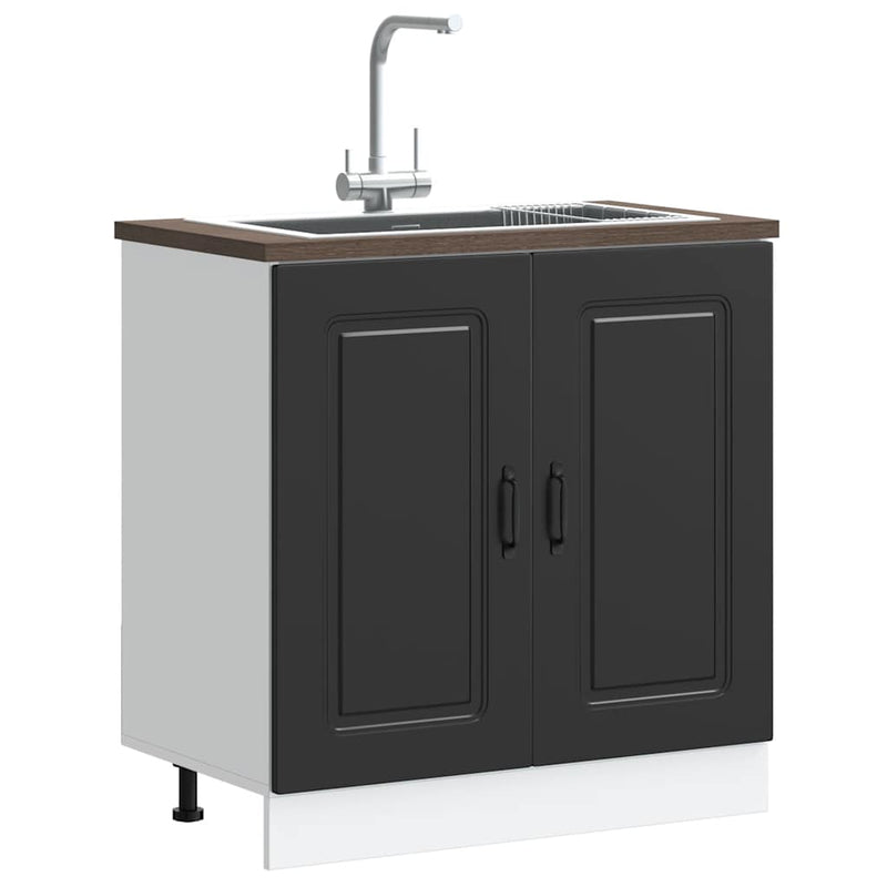 vidaXL Sink Base Cabinet "Kalmar" Black 80x46x81,5 cm Engineered Wood