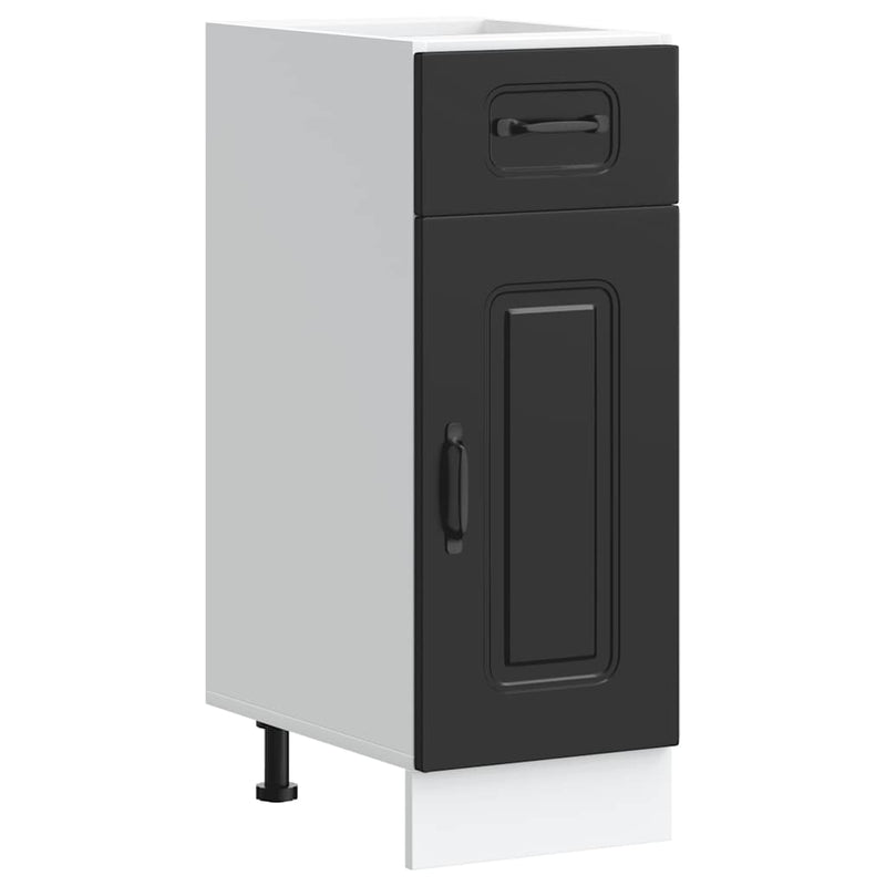 vidaXL Kitchen Base Cabinet "Kalmar" Black Engineered Wood