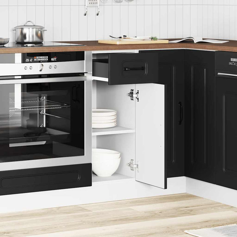vidaXL Kitchen Base Cabinet "Kalmar" Black Engineered Wood
