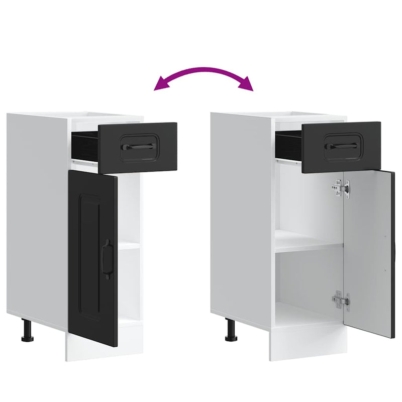 vidaXL Kitchen Base Cabinet "Kalmar" Black Engineered Wood