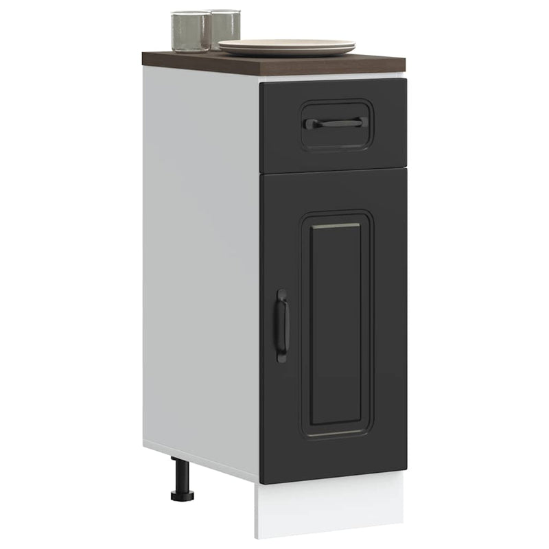 vidaXL Kitchen Base Cabinet "Kalmar" Black Engineered Wood
