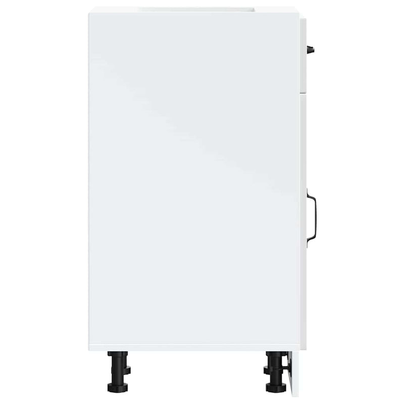 vidaXL Kitchen Base Cabinet "Kalmar" High Gloss White Engineered Wood