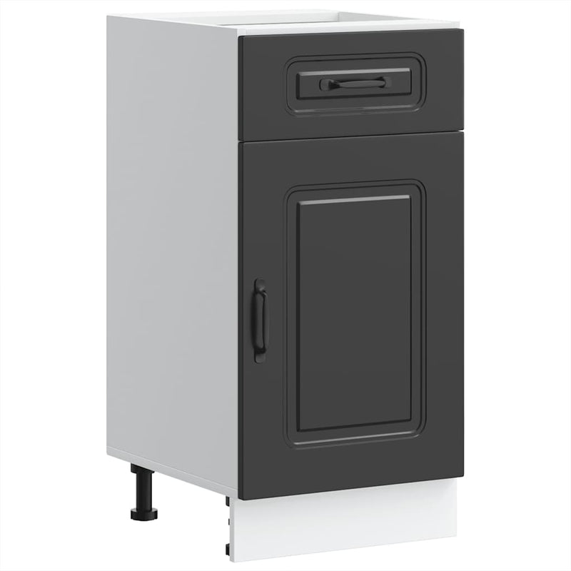 vidaXL Kitchen Base Cabinet "Kalmar" Black Engineered Wood